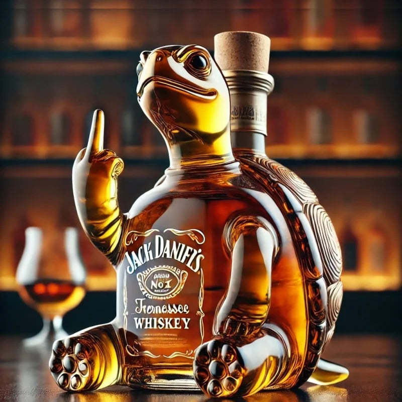 Whisky Glass Decanter 10O oz Funny Finger Duck/Turtle/Dog (AMERICAN)