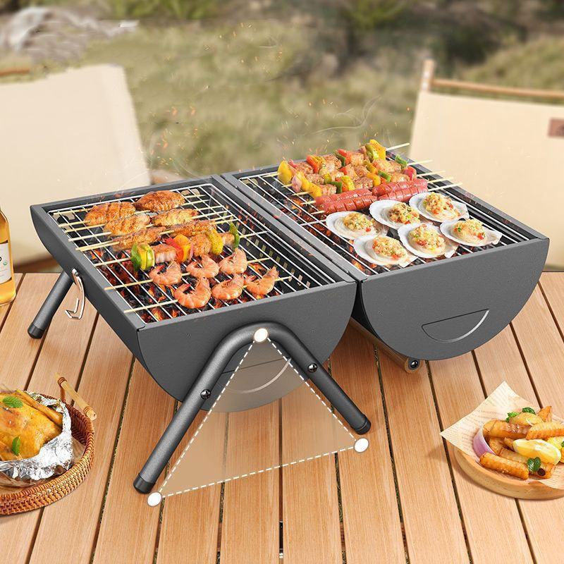 Camping/Outdoor portable double-sided barbecue stove
