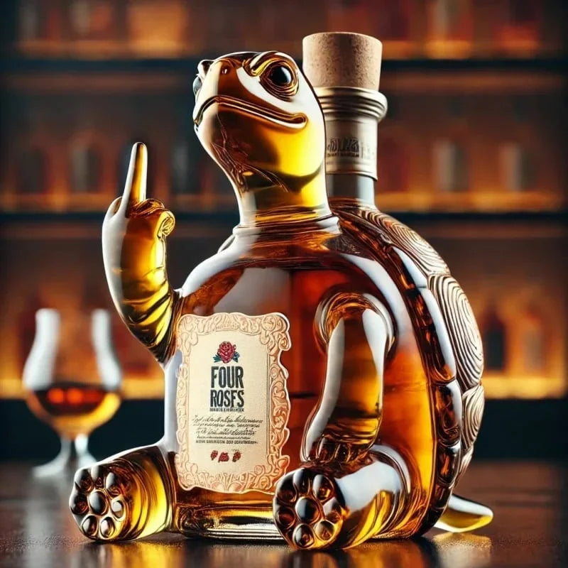 Whisky Glass Decanter 10O oz Funny Finger Duck/Turtle/Dog (AMERICAN)