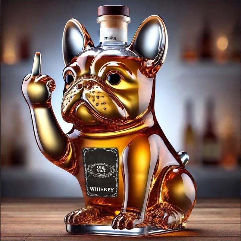 Whisky Glass Decanter 10O oz Funny Finger Duck/Turtle/Dog (AMERICAN)