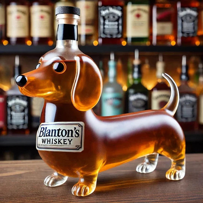 Whisky Glass Decanter 10O oz Funny Finger Duck/Turtle/Dog (AMERICAN)