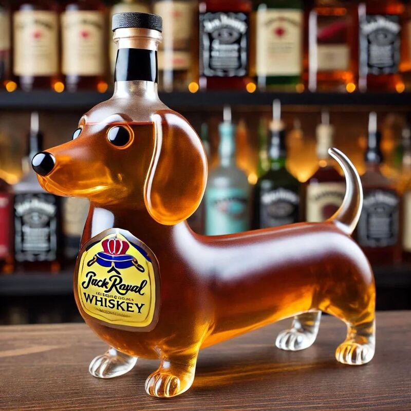 Whisky Glass Decanter 10O oz Funny Finger Duck/Turtle/Dog (AMERICAN)