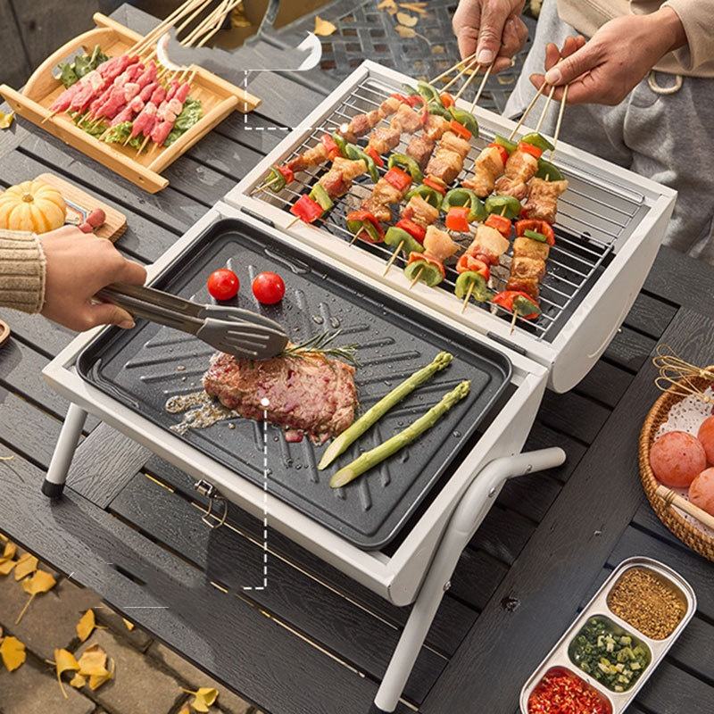Camping/Outdoor portable double-sided barbecue stove