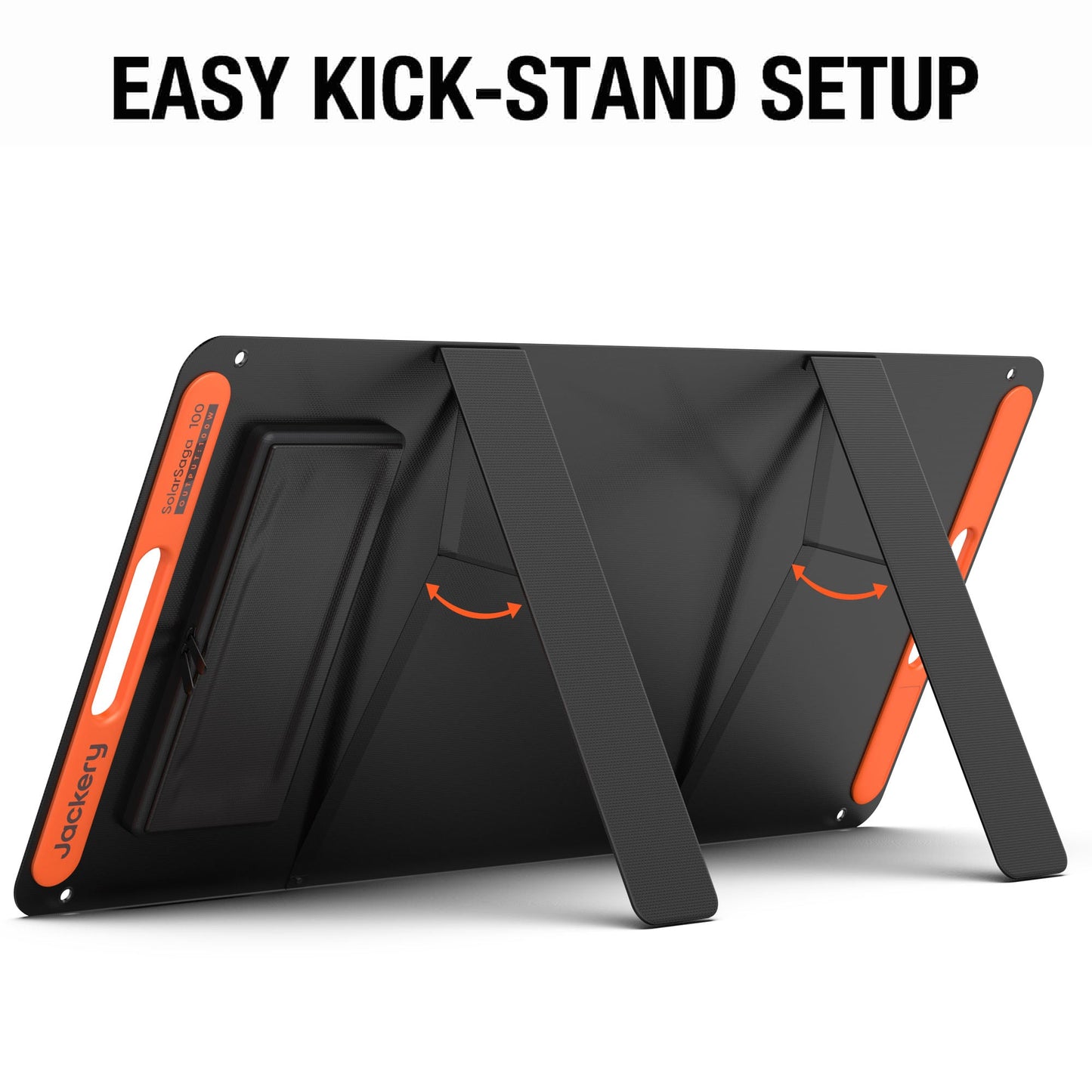 Black and orange tablet stand with 'Jackery' branding on a white background