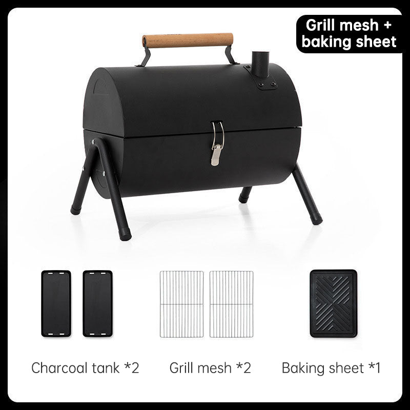 Camping/Outdoor portable double-sided barbecue stove