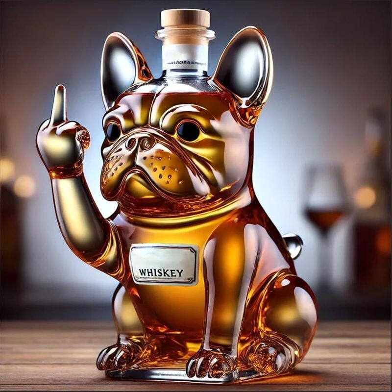Whisky Glass Decanter 10O oz Funny Finger Duck/Turtle/Dog (AMERICAN)