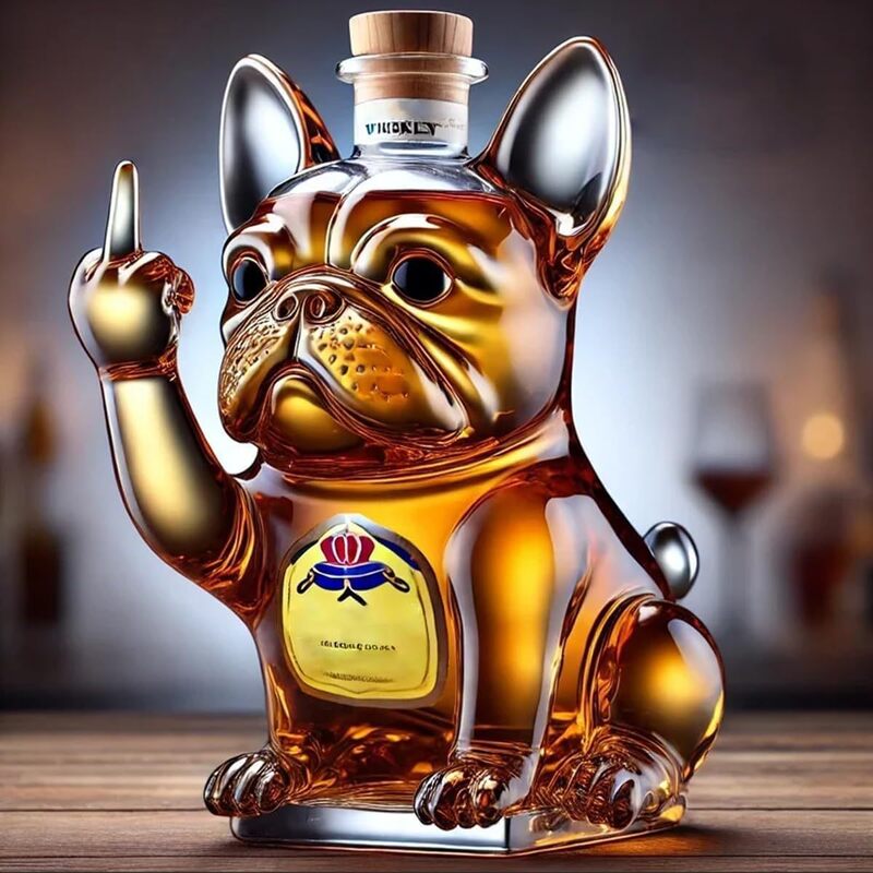 Whisky Glass Decanter 10O oz Funny Finger Duck/Turtle/Dog (AMERICAN)
