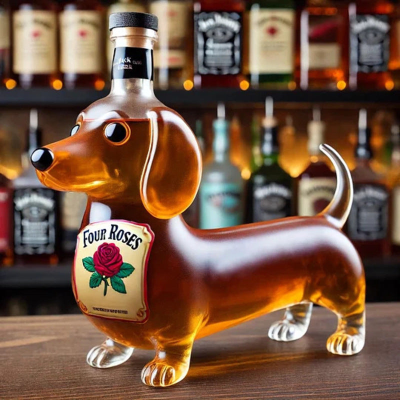 Whisky Glass Decanter 10O oz Funny Finger Duck/Turtle/Dog (AMERICAN)