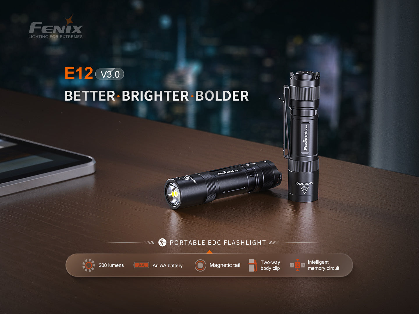 Flashlight AA (Pocket) E12 V3 (Memory) EDC by Fenix