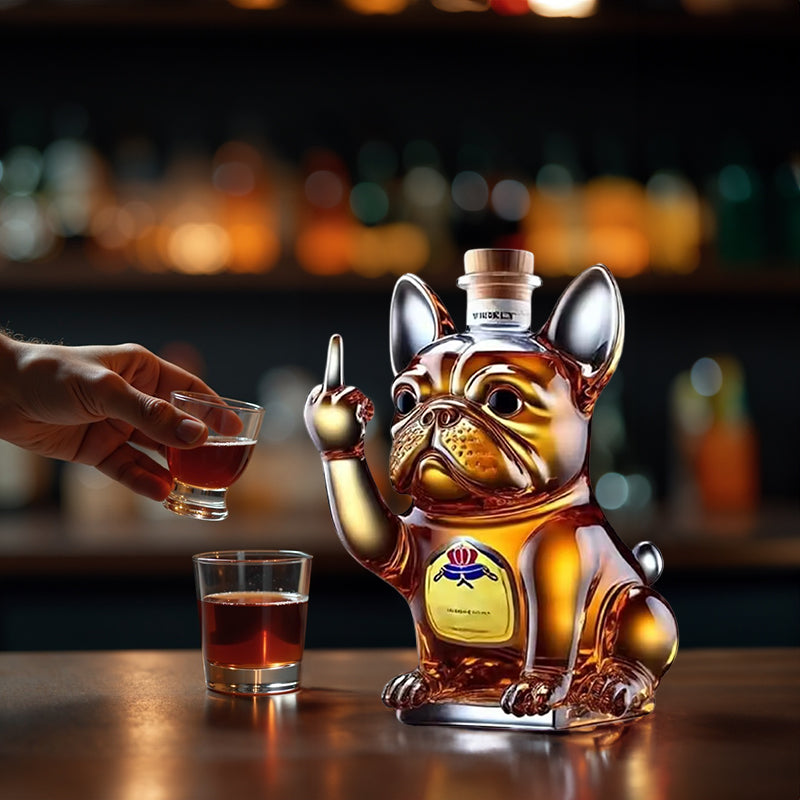 Whisky Glass Decanter 10O oz Funny Finger Duck/Turtle/Dog (AMERICAN)