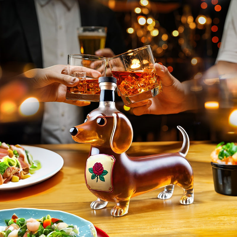 Whisky Glass Decanter 10O oz Funny Finger Duck/Turtle/Dog (AMERICAN)