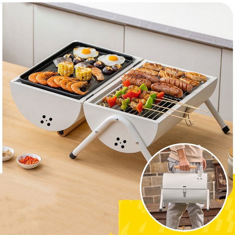 Camping/Outdoor portable double-sided barbecue stove