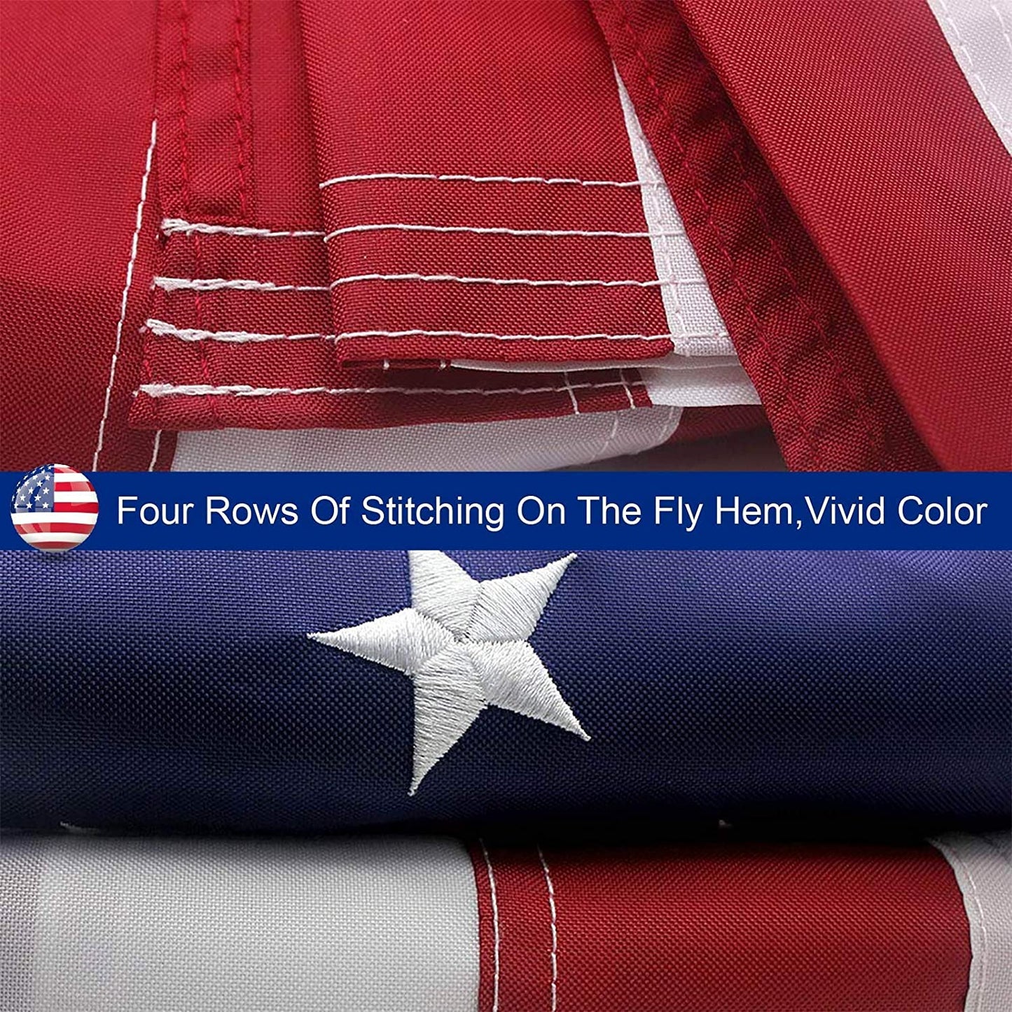 American Flag Embroidered Stars Heavy Duty Outdoor (AMERICAN)