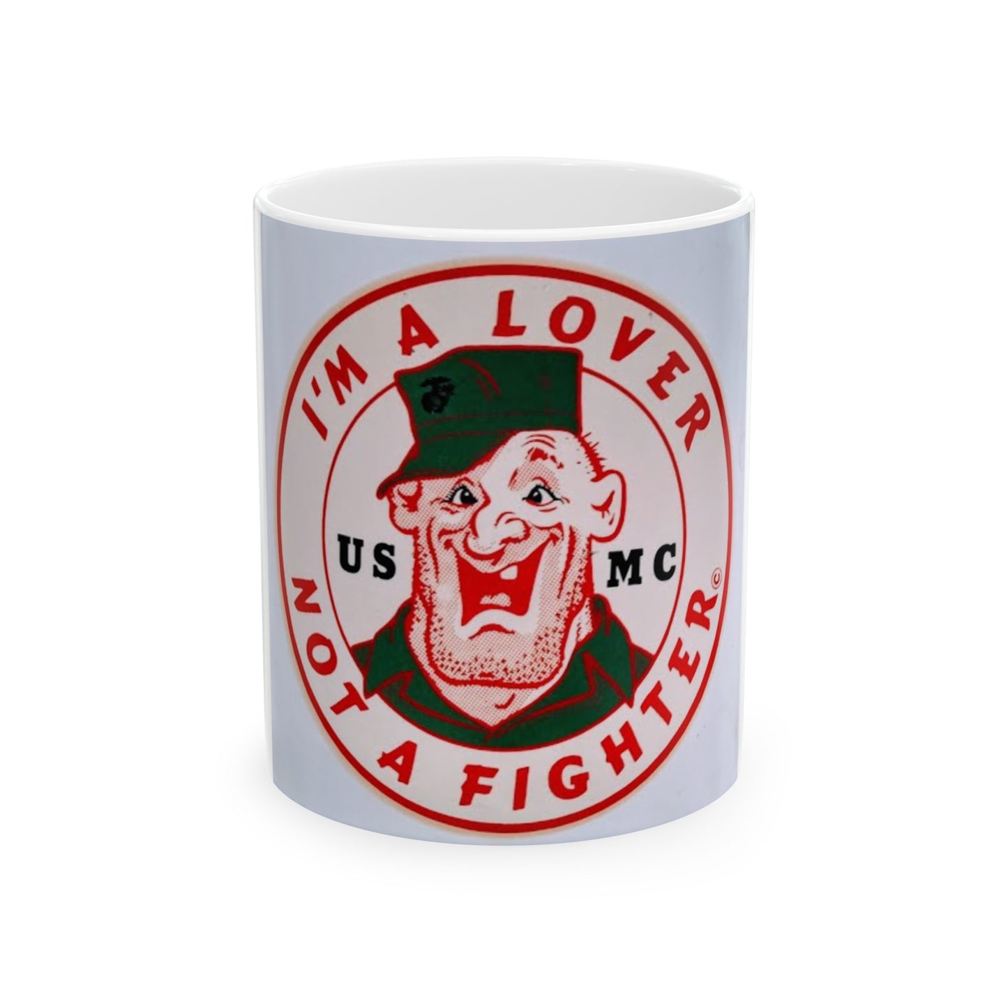 USMC Coffee Mug 11oz (I'm A Lover Not A Fighter), le NJD