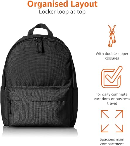 Backpack Classic (Black) by Amazon Basics