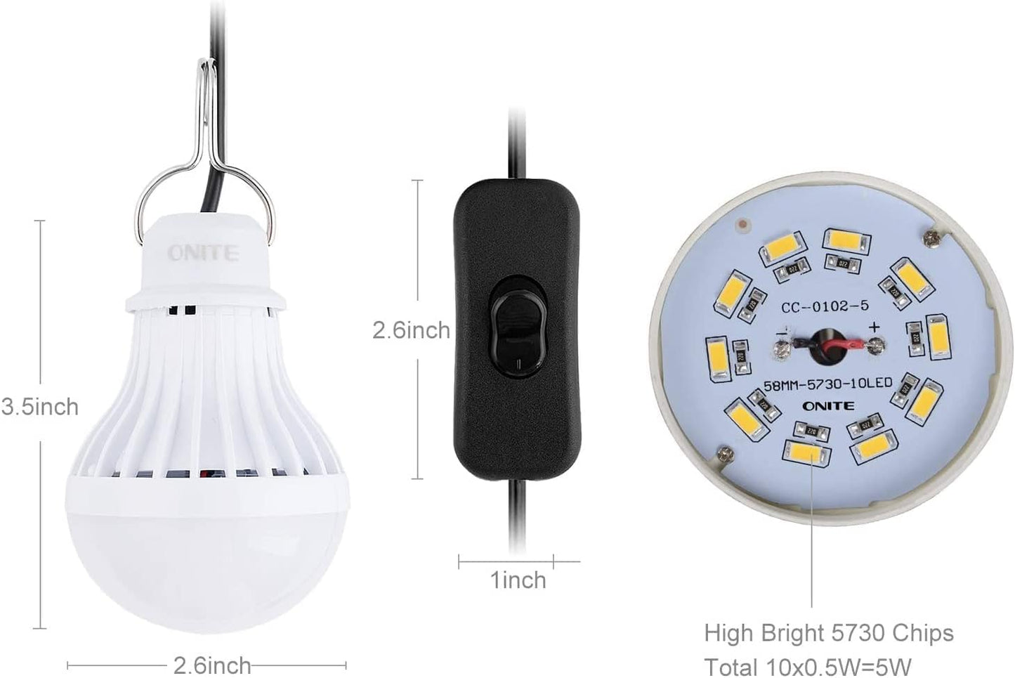 Bolgán Solais USB LED, le Onite (Mheiriceánach)