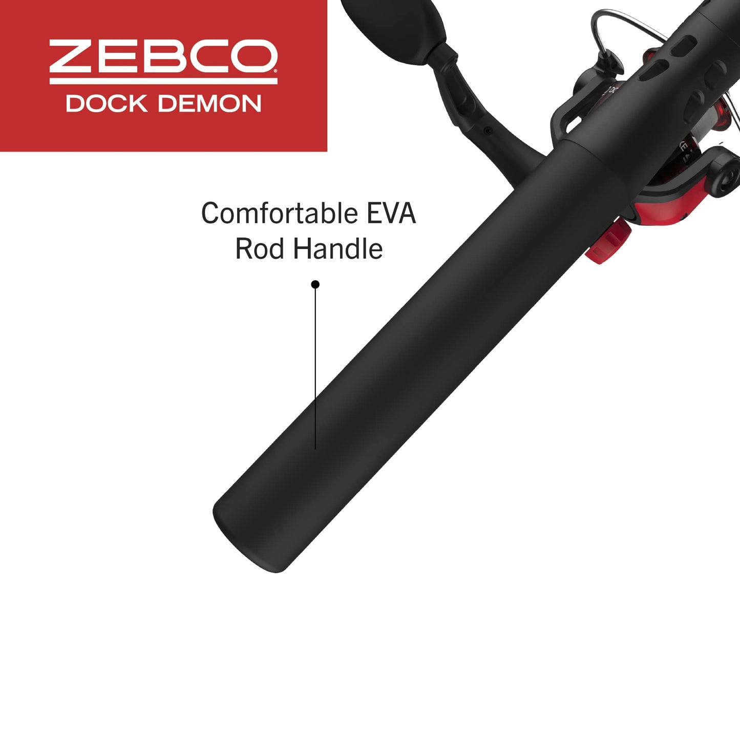 Fishing Rod Combo, Spinning Reel or Spincast Reel  "Dock Demon" by Zebco (AMERICAN)