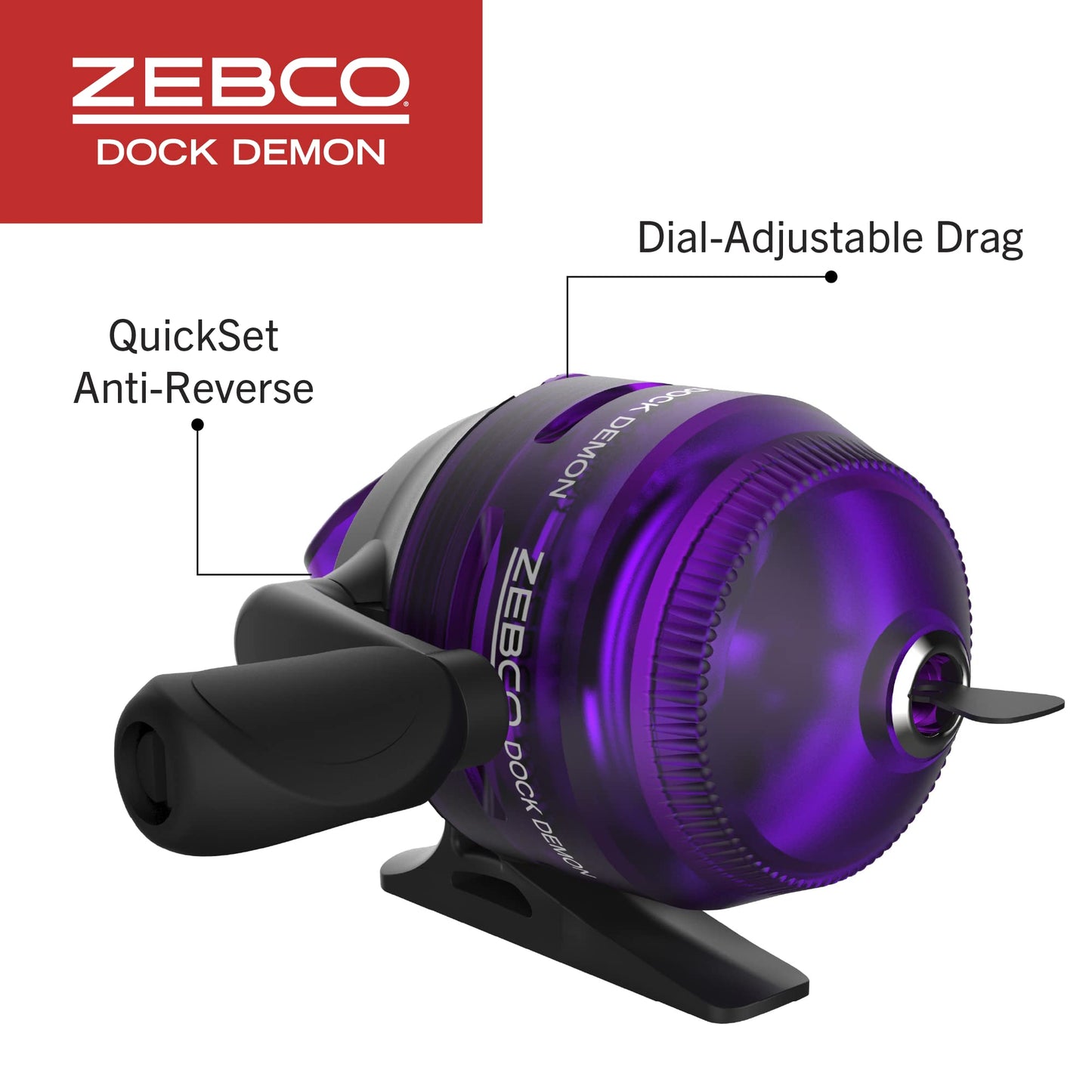 Fishing Rod Combo, Spinning Reel or Spincast Reel  "Dock Demon" by Zebco (AMERICAN)