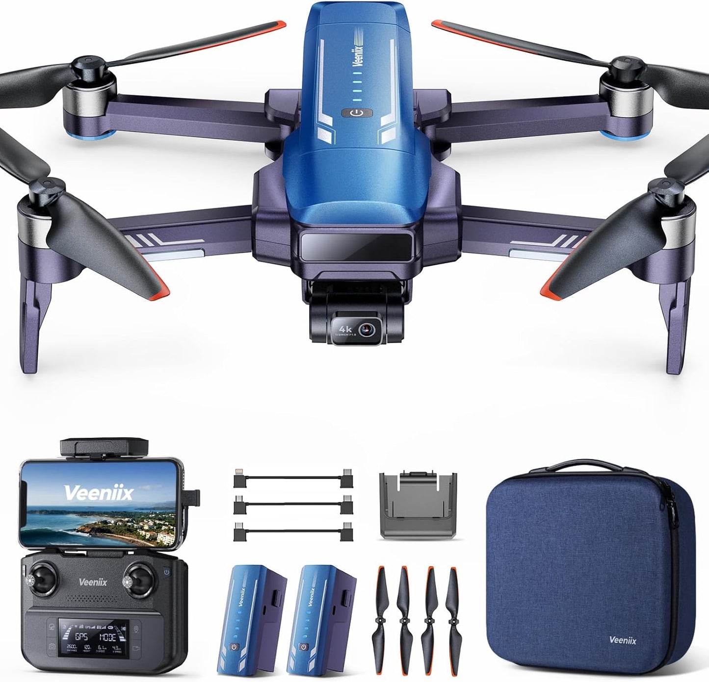 Drone V11PRO with 8K Camera for Adults, 3-Axis Gimbal Drones with 4K/30fps Video (AMERICAN)
