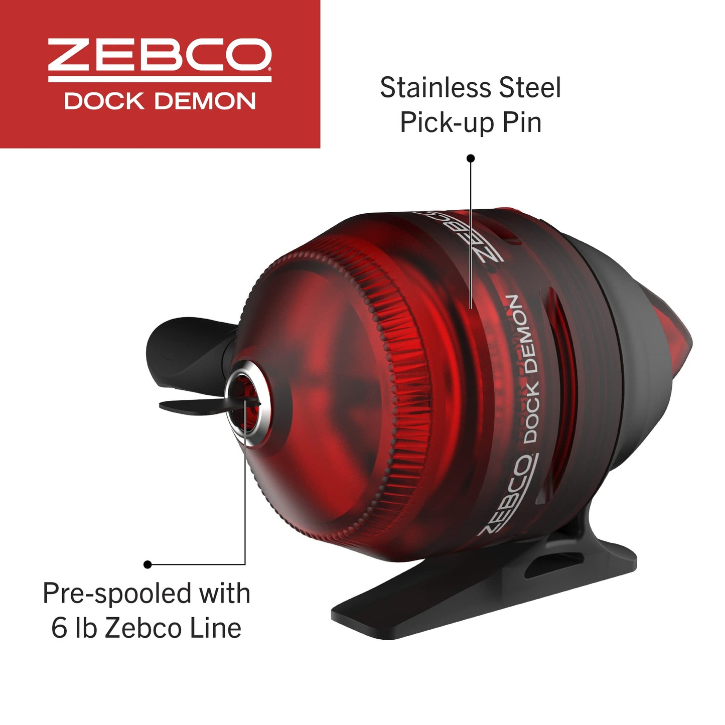 Fishing Rod Combo, Spinning Reel or Spincast Reel  "Dock Demon" by Zebco (AMERICAN)