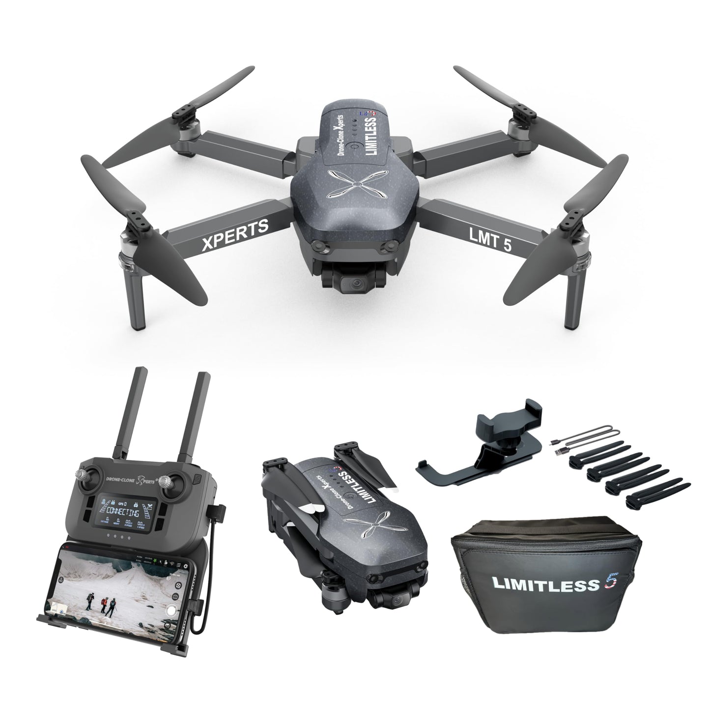 Drone "X Pro LIMITLESS 5" w/ Camera/GPS/4K/ UHD Drones w/ Obstacle Avoidance (AMERICAN)