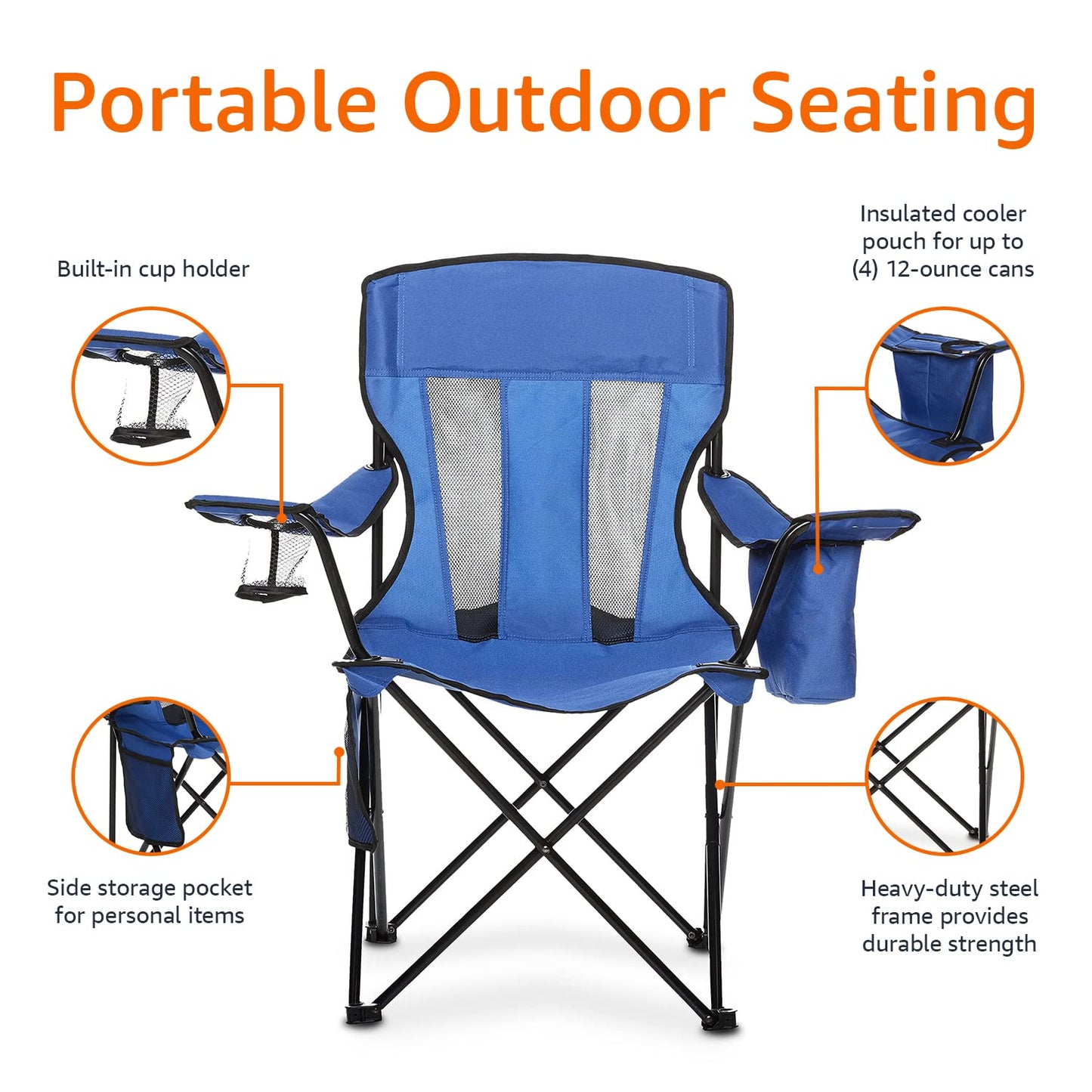 Camping Chair, Foldable, Amazon Basics (AMERICAN)