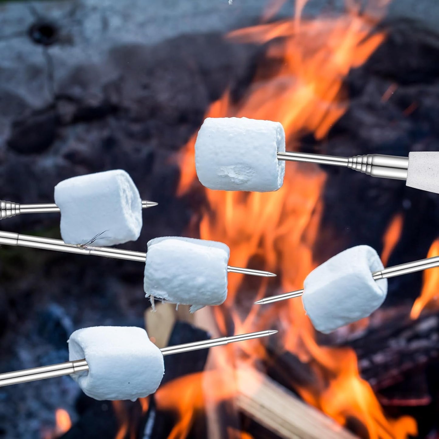 Marshmallow Roasting Sticks  (8 Pcs) Extendable 30 Inches by Uiifan (SWISS)