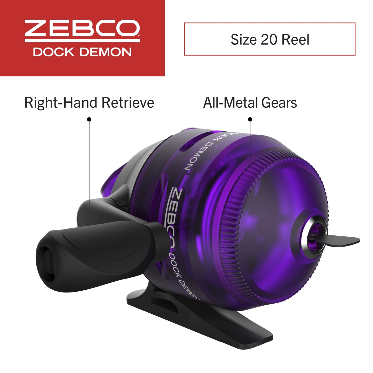 Fishing Rod Combo, Spinning Reel or Spincast Reel  "Dock Demon" by Zebco (AMERICAN)