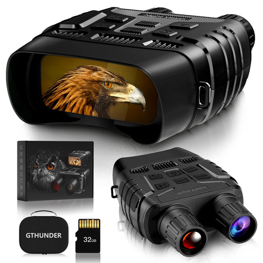 Night Vision Goggles - 4K UHD/Infrared with 4"/3" HD Screen and 32GB Memory Card by GTHUNDER (GERMAN)