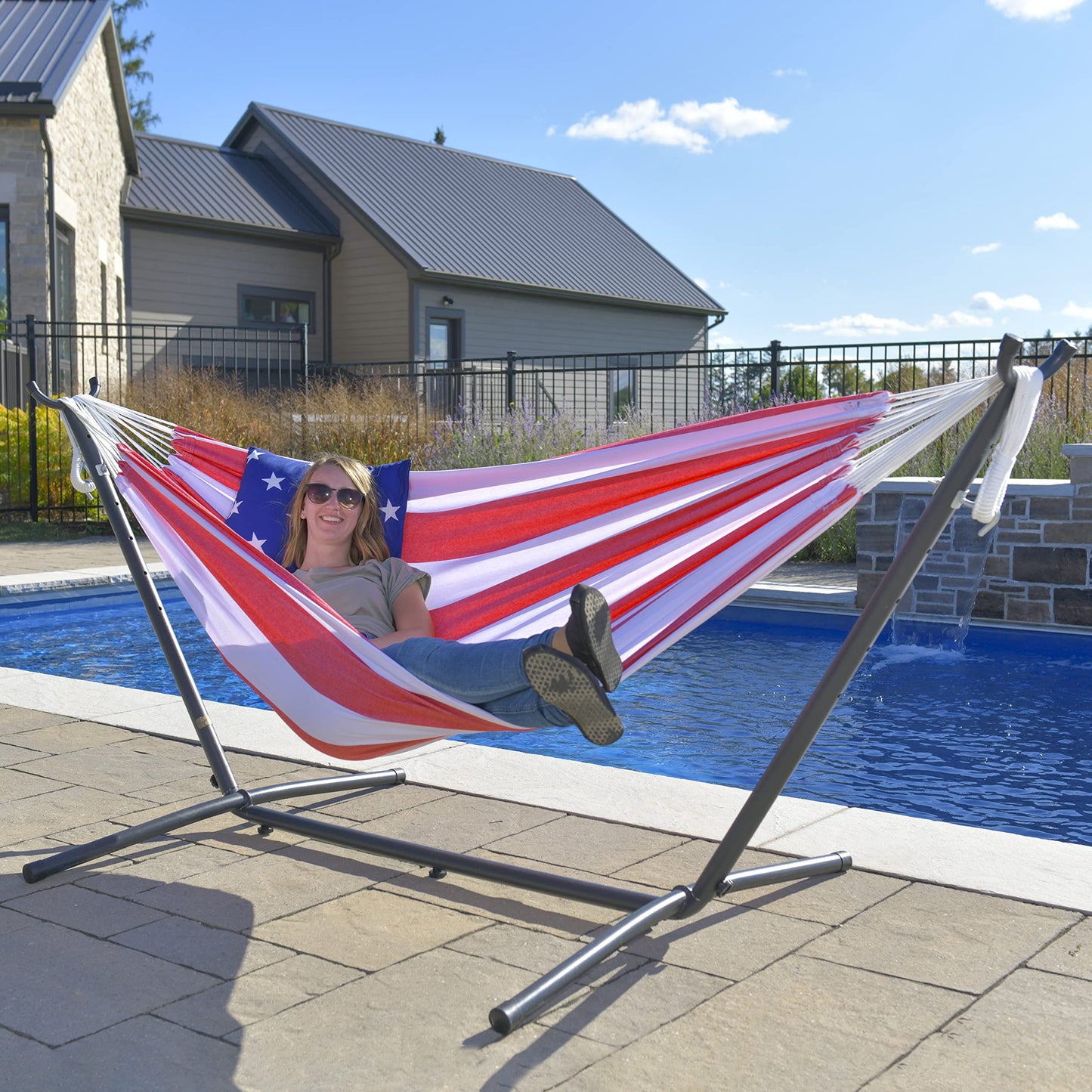 Hammock (Dbl. Cotton) le Seastán Cruach, le Vivere (MEIRICEÁNACH) 