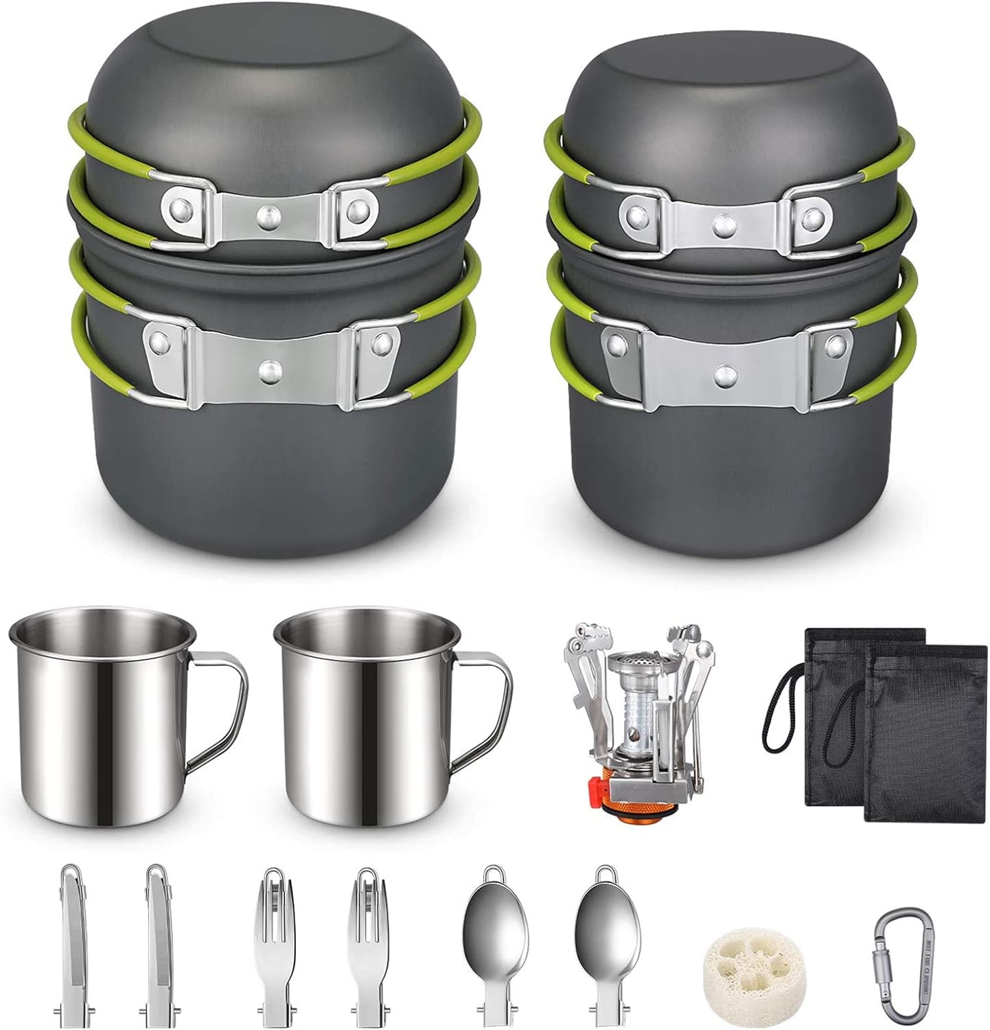 Our Outdoor Cookware Set is made of the highest quality aluminum alloy. Fast heating, lightweight and corrosion resistance