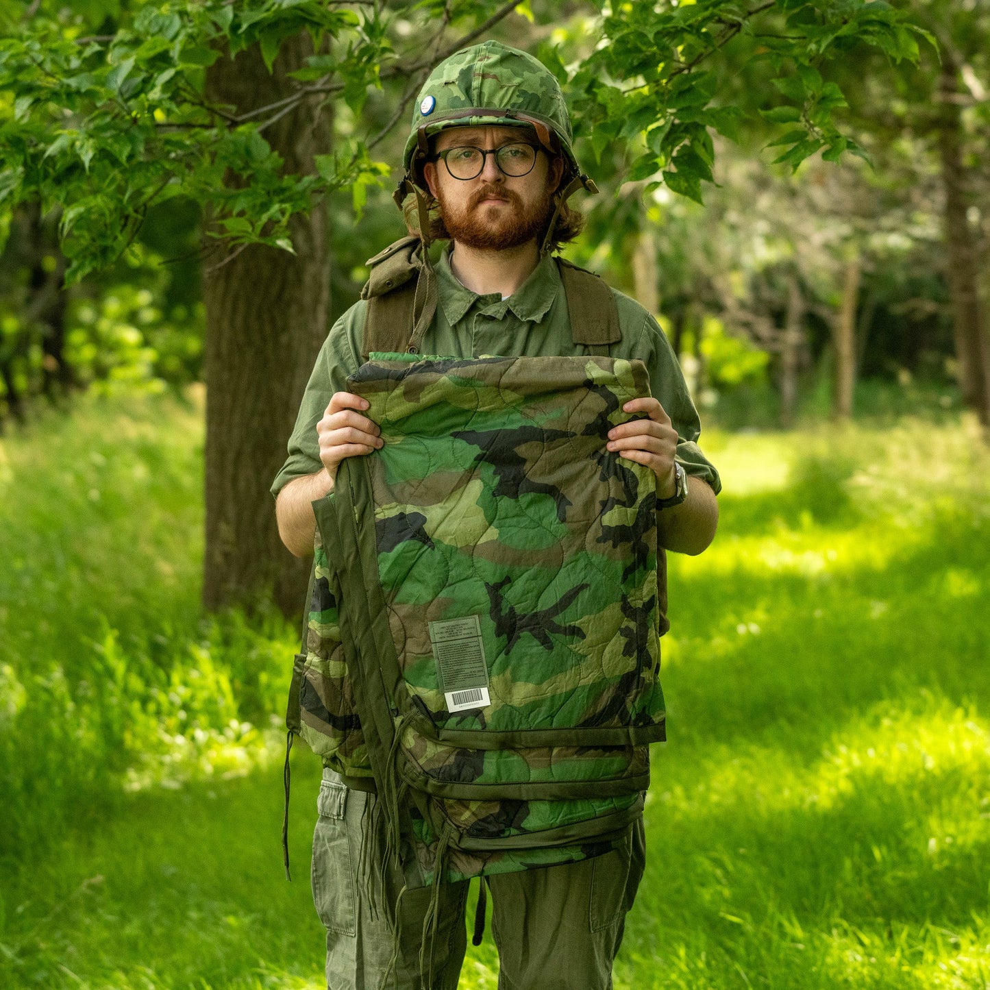 BLANKETS: Unissued USGI M81 Woodland Poncho Liner/Woobie