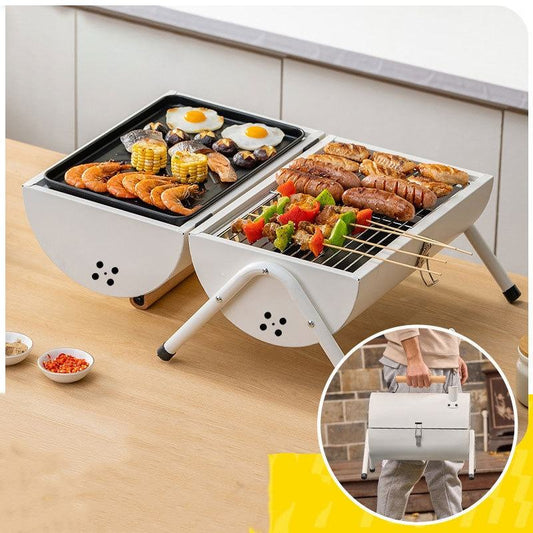 Camping/Outdoor portable double-sided barbecue stove