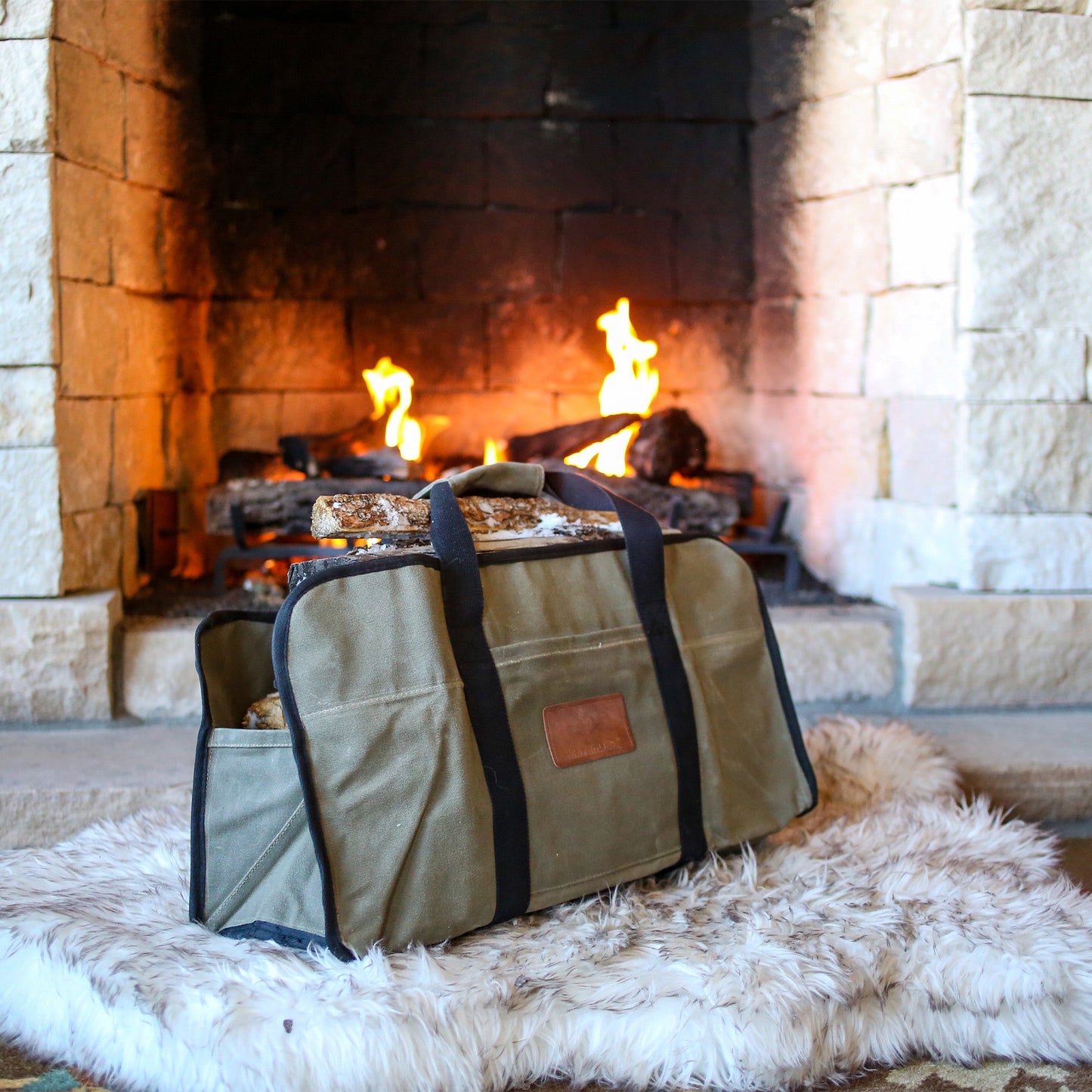 Firewood Log Carriers-Canvas-Tote Shape