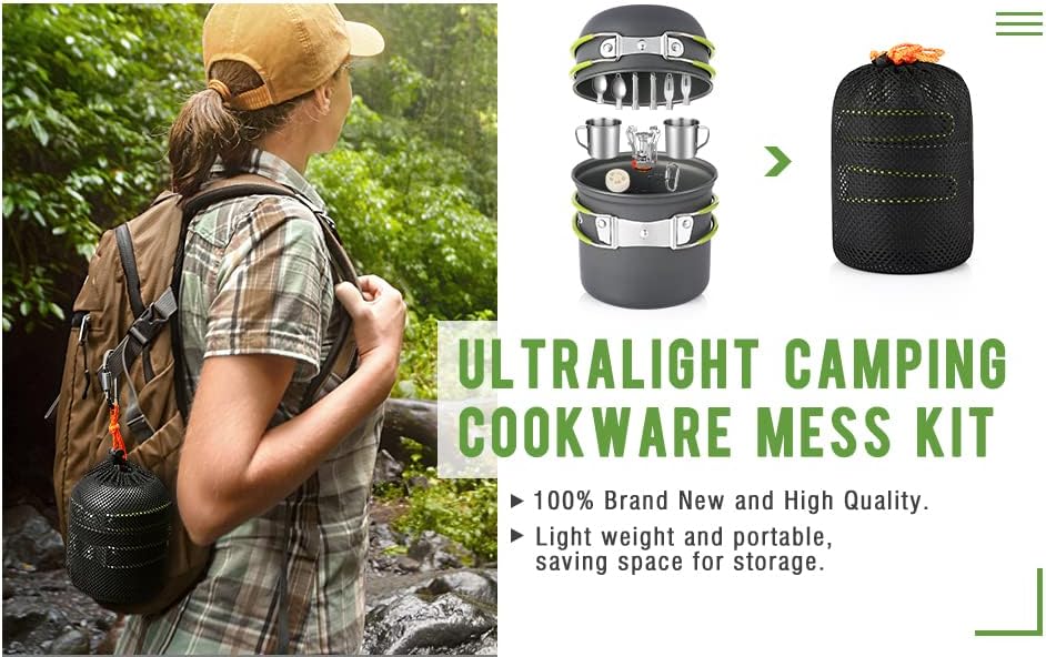Our Outdoor Cookware Set is made of the highest quality aluminum alloy. Fast heating, lightweight and corrosion resistance