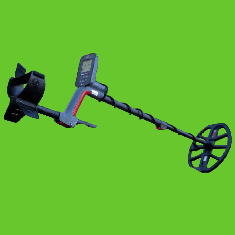 Metal detector on a rocky surface