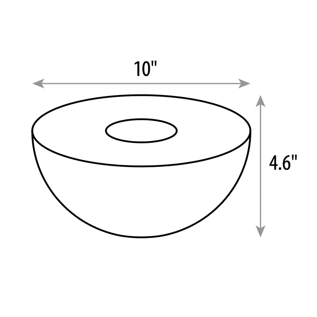 Measurement chart of a round object with dimensions labeled
