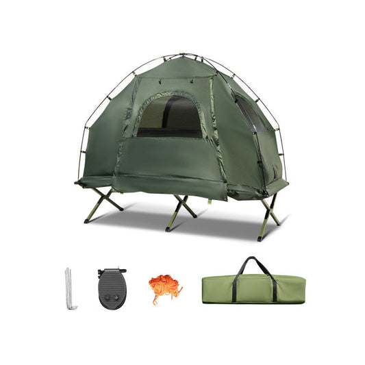 Tent with Sunshade and Air Mattress-1-Person Folding Camping (AMERICAN)