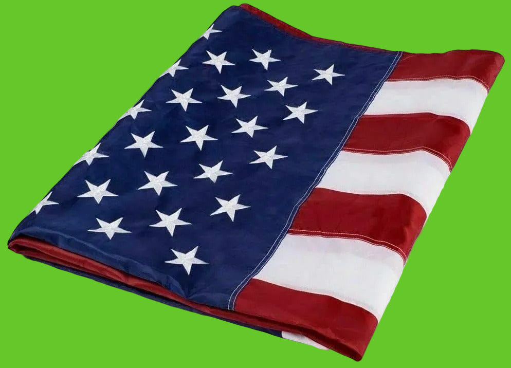 American flag patterned blanket on a white background