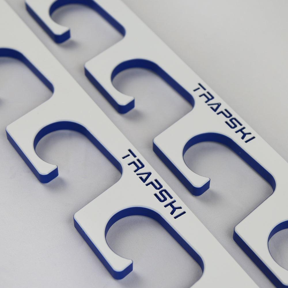 Close-up of TRAPSKI logo on a white background