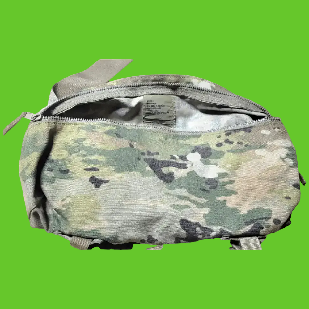 Camouflage pouch on a white background